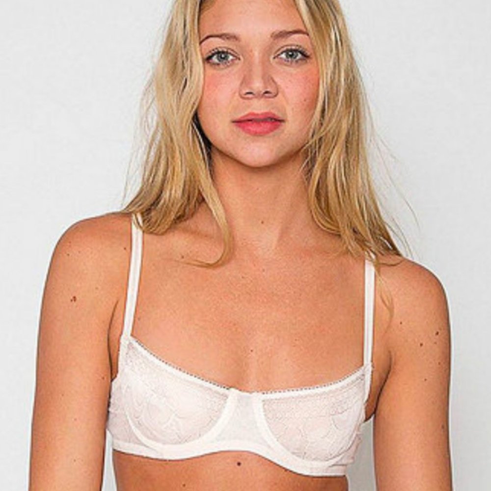 American Apparel Lace Petal Demi Bra Small